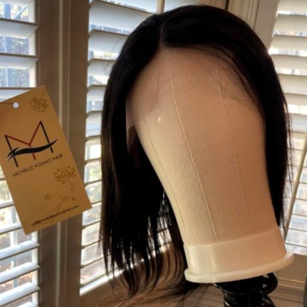 14" Virgin Human Hair Lace Front Wig W/Baby Hair-S